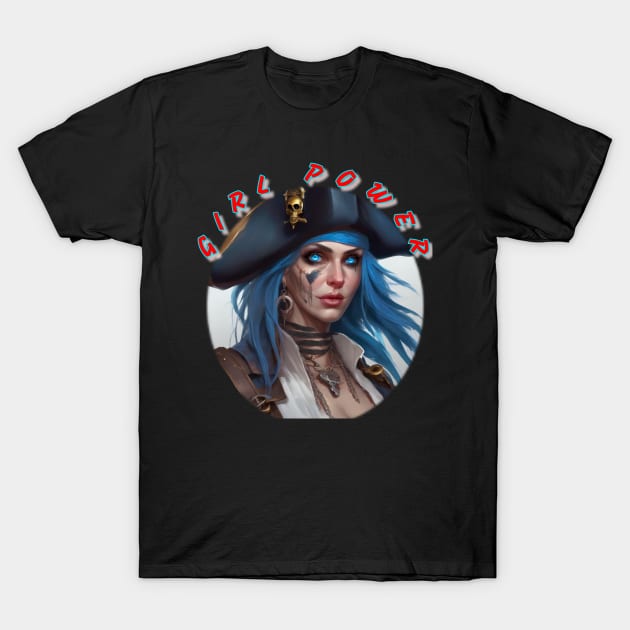 Girl power surprised pirate queen T-Shirt by sailorsam1805